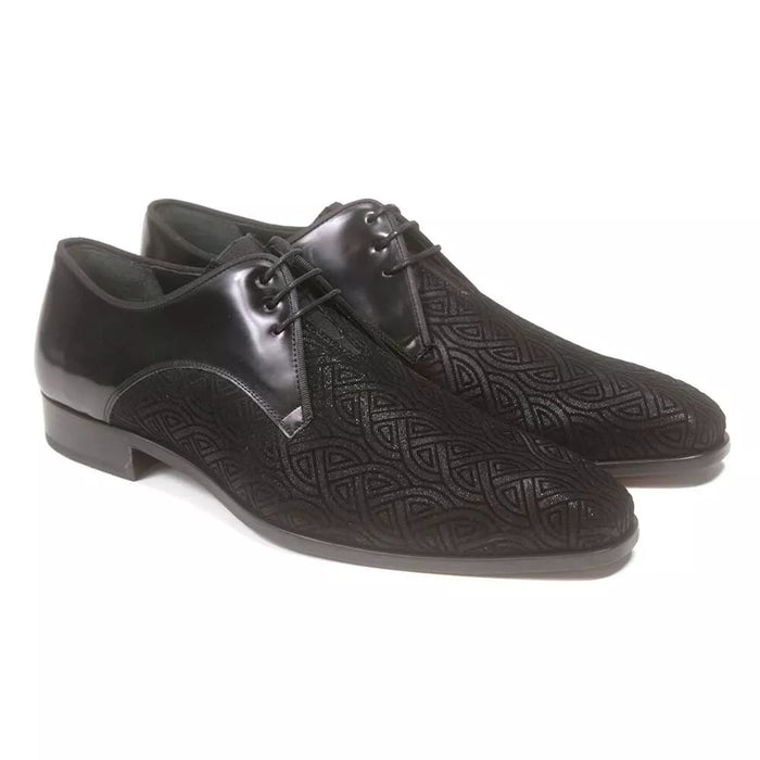 Mezlan Men Black Tuxedo loafer Center Gore Lace Slip On