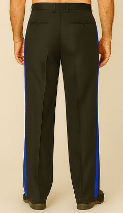 Black and Royal Side Dress Pants - Black