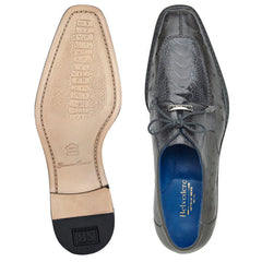 Men's Belvedere Bolero Ostrich Moc Toe Dress Shoe in Grey