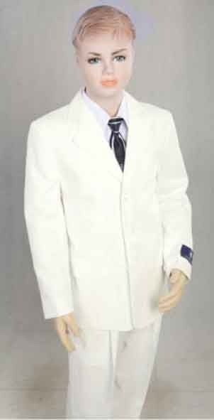 Boy's 2 Pieces Off White Three Buttons With Kids Sizes Suit Prefect for toddler Suit wedding attire outfits Pleated Pants