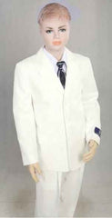 Boy's 2 Pieces Off White Three Buttons With Kids Sizes Suit Prefect for toddler Suit wedding attire outfits Pleated Pants