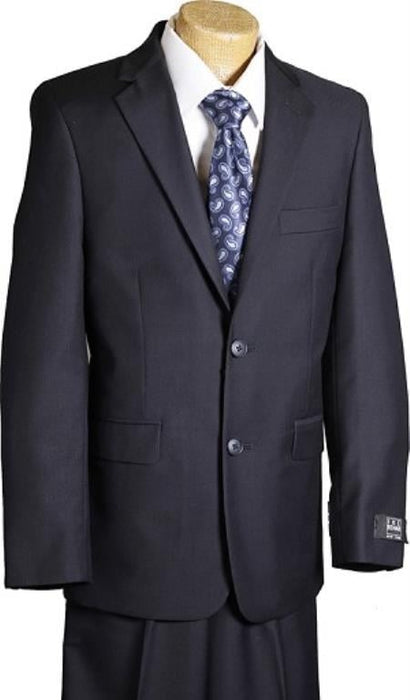 Boy'S Dark Navy 2 Buttons Kids Sizes Designer Suit Perfect For Toddler Suit Wedding Attires Outfits Dark Blue Suit