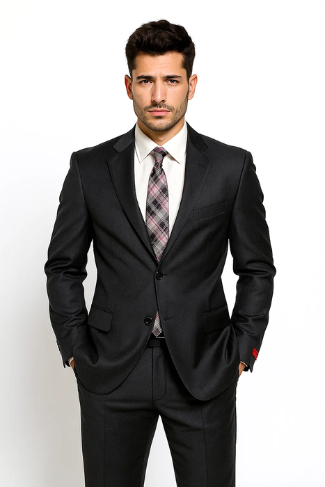 Brand Men's Grey Two-button Suit