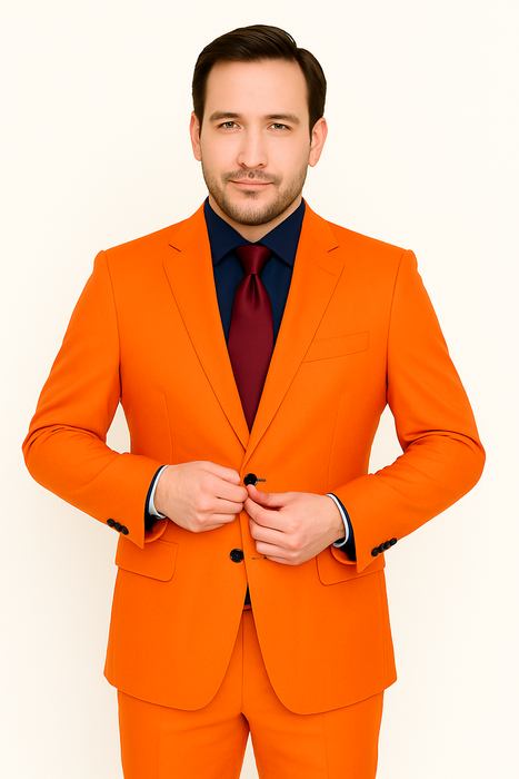 SKU#JA57926 Bright Orange Suit With Pants - Light Orange Suit