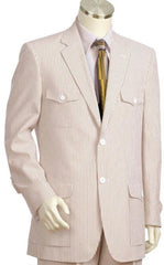 Sear Sucker Suit Seersucker Suit Mens Brown Offwhite 2 Piece Cotton seersucker sear
