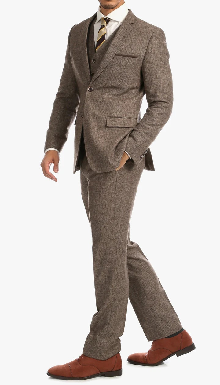 1920's Men's Clothing - Tweed Suit - Herringbone 1920s Mens Suit - Vintage Brown Suit