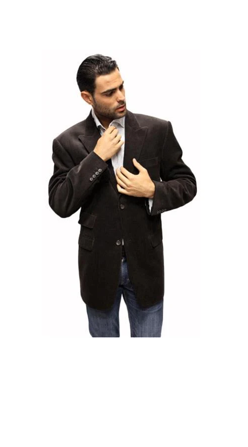 Brown Velvet Fabric Solid Sport Coat 2 Button with Back Vent Online Sale Clearance velour Men's blazer Jac