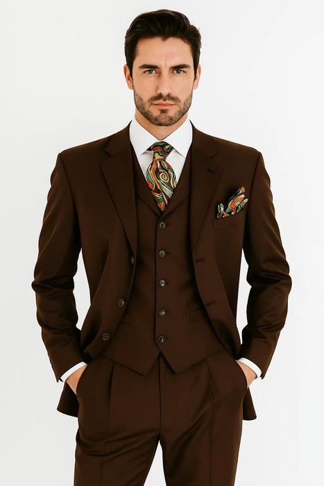 Brown Three-Piece