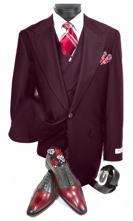 Burgundy Traditional Steve Harvery Style For Men