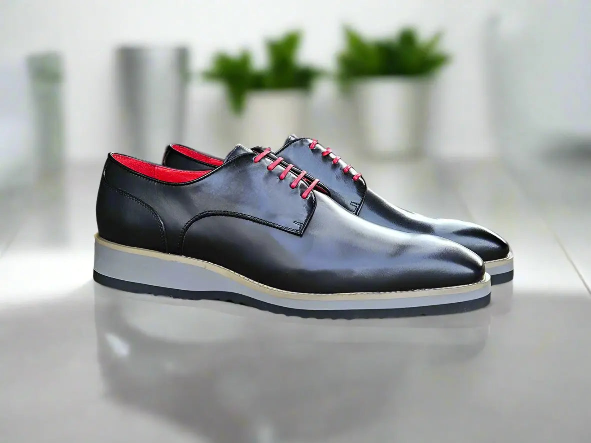 Burnished Lace-up Leather Derby - Image 22