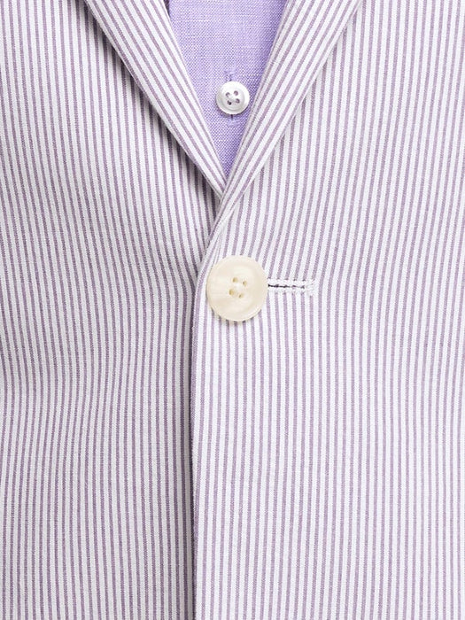 Mens Lavender Seersucker Suit Blazer + Pants Cotton Fabric - Summer Fabric in Purple color