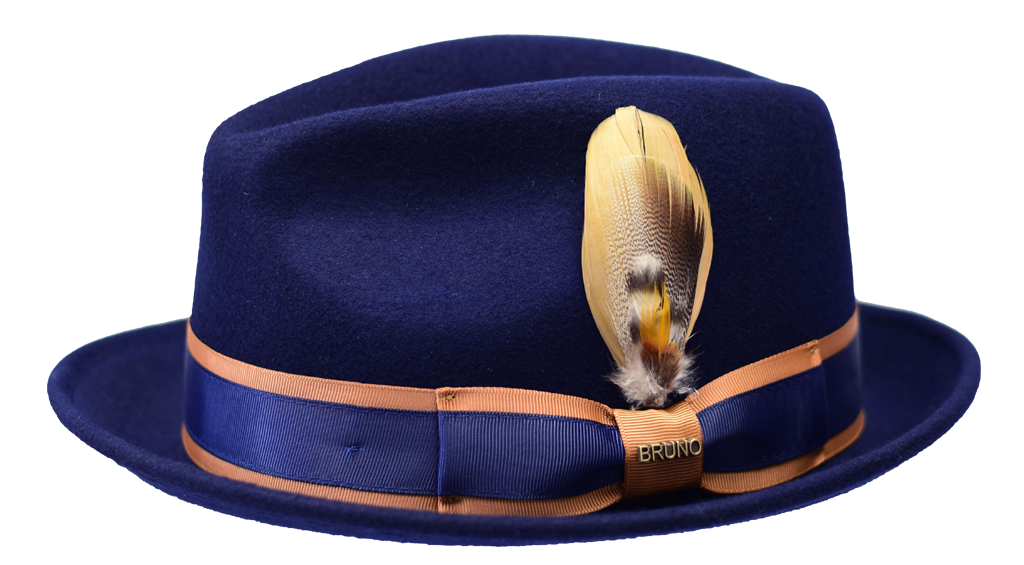 Bruno Capelo Casablanca Collection Navy Blue/Cognac Hat