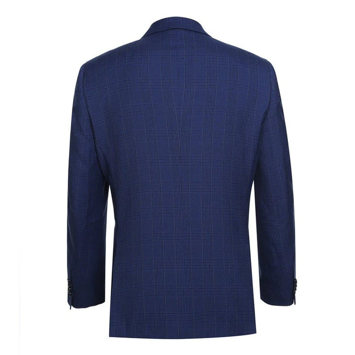 Saco vaquero - Western Sport Coat - Western Blazer  - Mens Two Button Classic Fit Sport Coat Blazer In Dark Navy Blue Windowpane Plaid