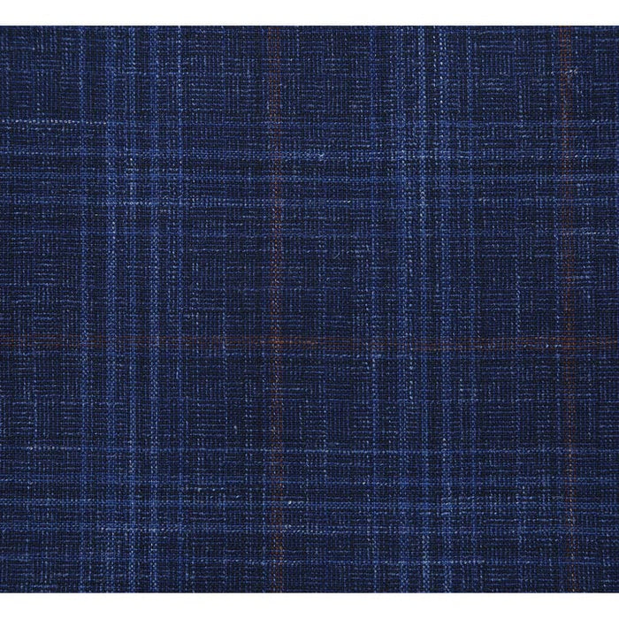 Saco vaquero - Western Sport Coat - Western Blazer   - Mens Classic Fit Two Button Wool & Linen Sport Coat Blazer In Blue Windowpane Plaid