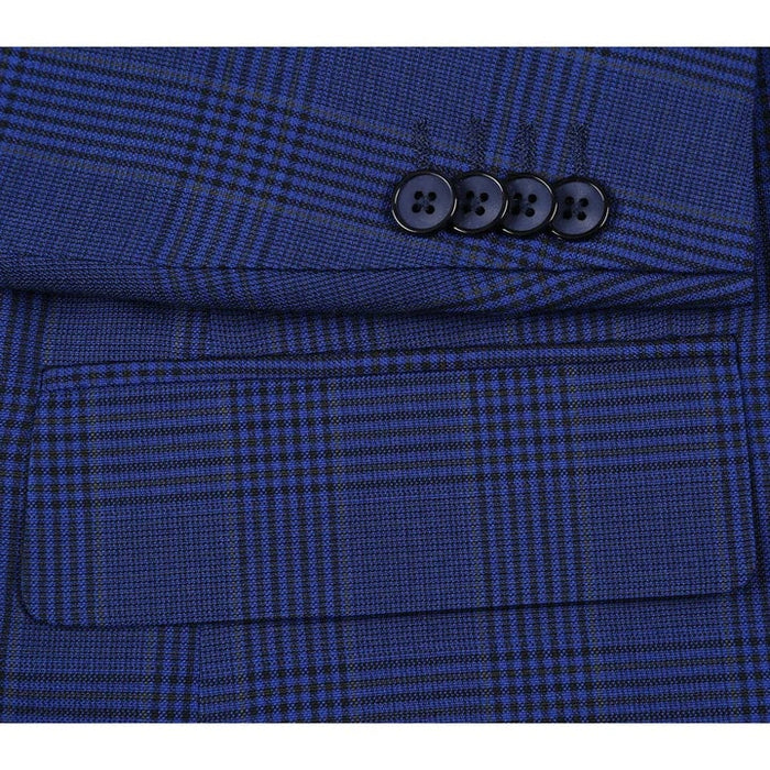 Saco vaquero - Western Sport Coat - Western Blazer  - Mens Two Button Classic Fit Sport Coat Blazer In Dark Navy Blue Windowpane Plaid