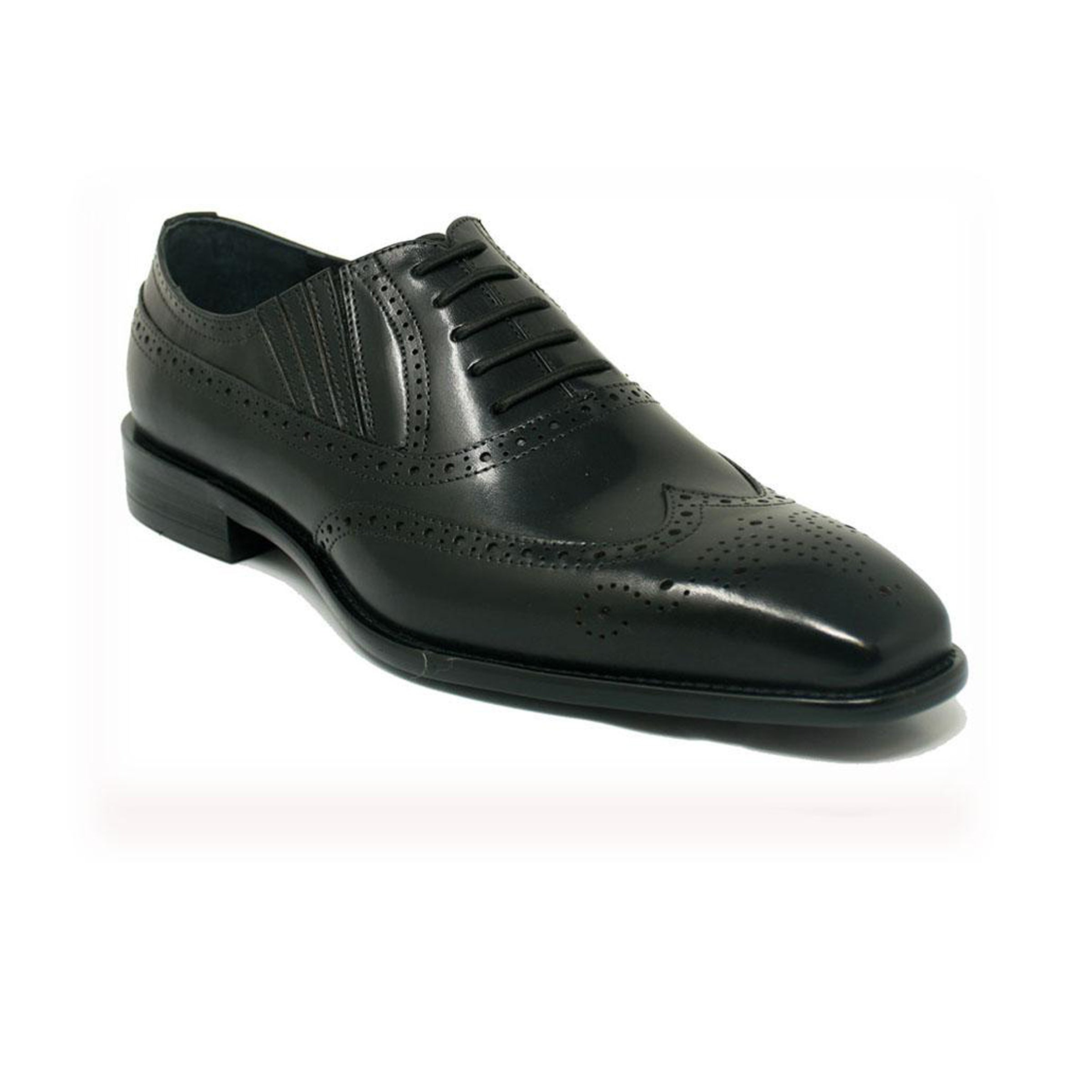 Mens Carrucci Burnished Leather Classic 1920's Wingtip Dress Shoe in Grey