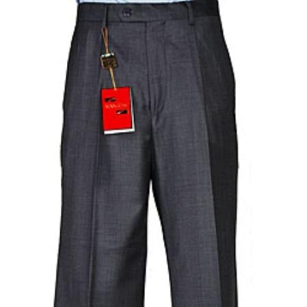 Mens Charcoal Gray Pleated Pants / Slacks main image 0