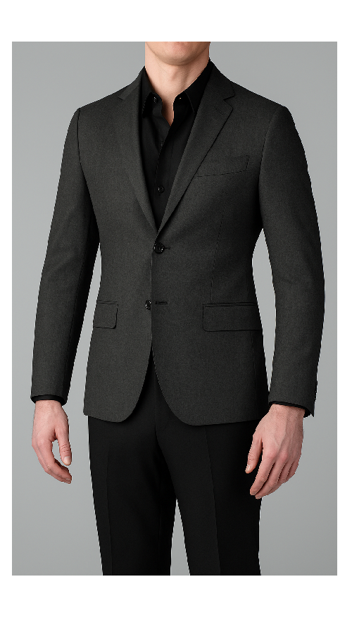Charcoal Grey Slim fit blazer 2 Buttons Solid Sport coat Jacket