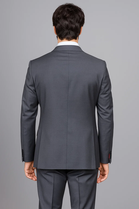 Charcoal Gray Sharkskin 2-Button  Suit