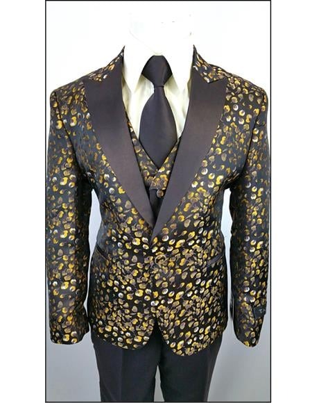 Black Yellow Brown Boys Kids Fashion Suit - Toddler Suits