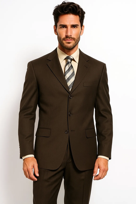 Classic 3-Button Brown Suit