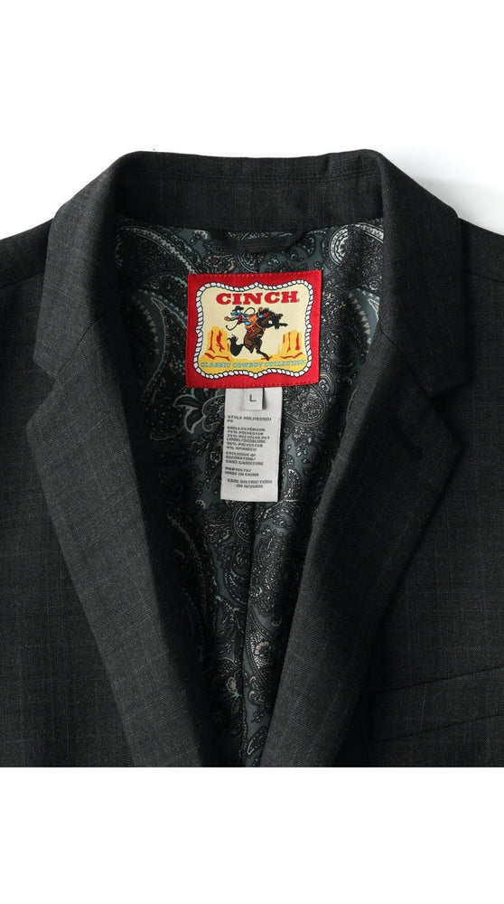 Cinch Men's Charcoal Grey Western Suit Jacket with Paisley Lining