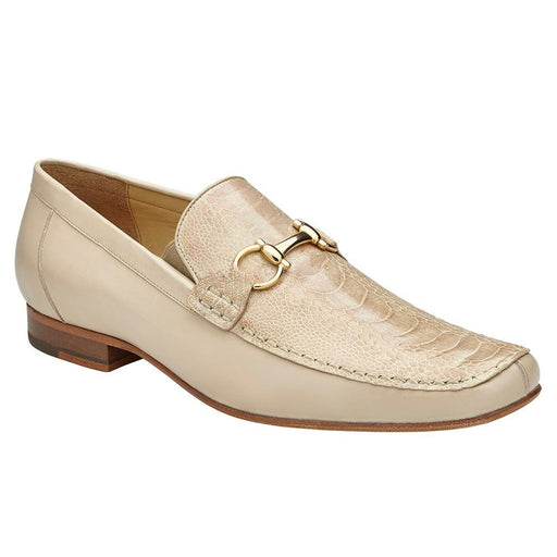 Belvedere Mens Cream Ostrich Top Loafer Shoe Bruno