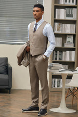 Tan Suits For Wedding - Tan Groomsmen Suits - Tan Single Breasted Tuxedo