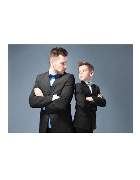 Dad And Son Two Button Black Matching Perfect for toddler Suit wedding attire outfits Suits