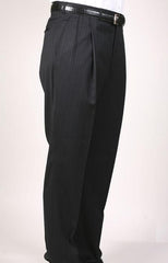 Black Pinstripe Bond Flat Front Trouser