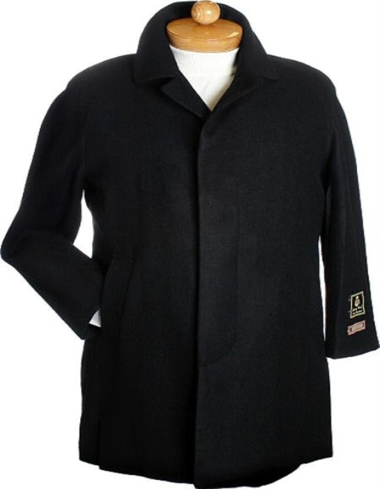 Men's Overcoat Black Hidden button Men's Dress Coat & Cashmere Jacket Overcoat ~ Long Men's Dress Topcoat - Winter coat