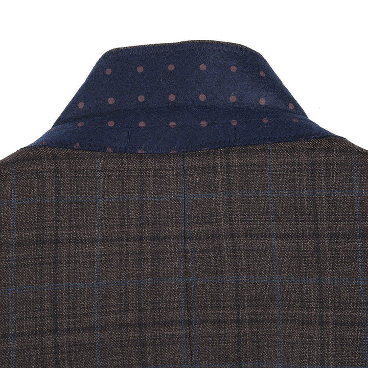 Saco vaquero - Western Sport Coat - Western Blazer- Mens Two Button Classic Fit 100% Wool Sport Coat Blazer In Dark Brown Windowpane Plaid