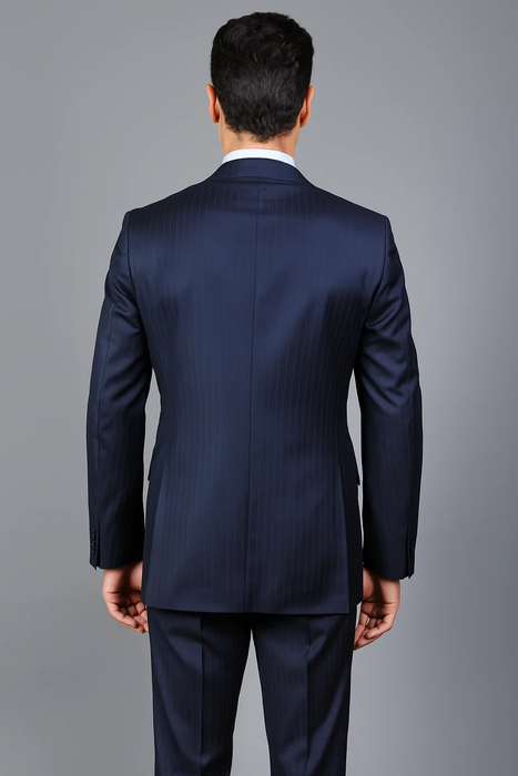 Dark Navy Blue Wool, 2-Button