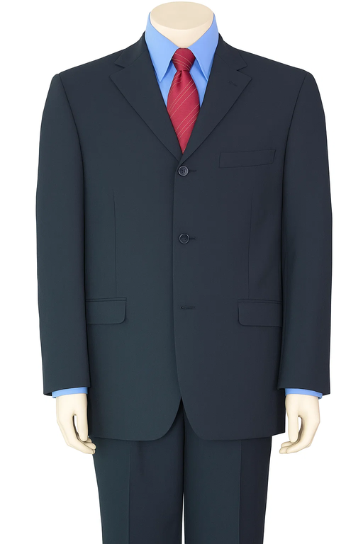 3/4 Buttons Men'S Dress Business Darkest Dark Navy Blue Suit For Men Super Year Round Cheap Priced Business Suits Clearance Sale