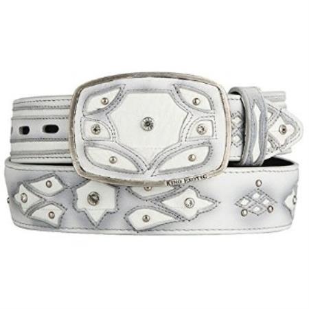 Original White Eel Skin Fashion Western Belt