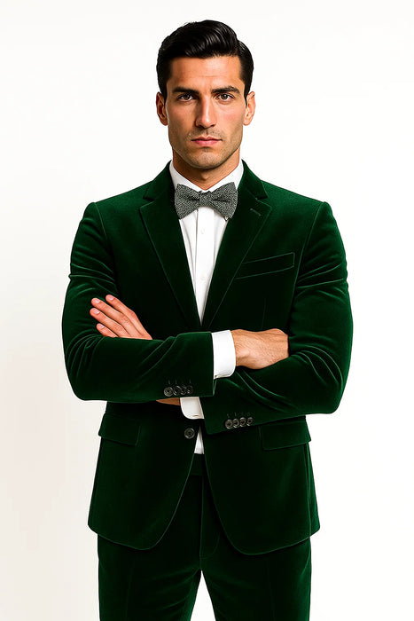 Emerald Green Velvet Suits