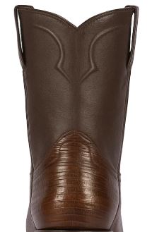 Los Altos Boots Men's Lizard Teju Roper Western Boots Brown