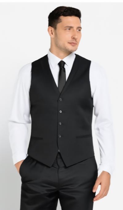 Men's Solid Black Vest
