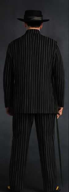Men's Black and Gold Stripe Long Zoot Suit