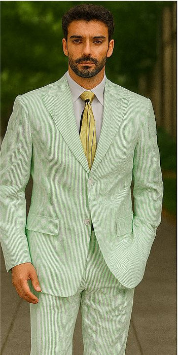 Sear Sucker Suit Seersucker Suit Mens 2pc Whitelime Mint Seersucker Sear sucker Suits