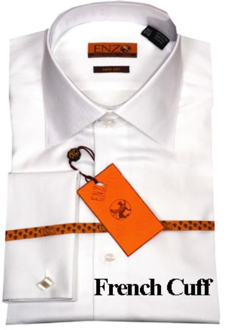 Men'S Shirt White Twill French Cuff