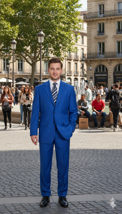 Men'S Two Button Dress Cheap Priced Business Suits Clearance Sale For Men Royal Blue Jacket Blazer + Pants
