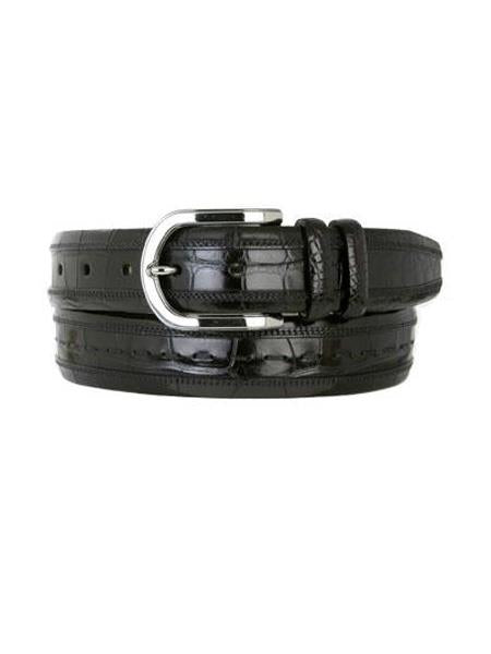 Mezlan Belts Brand Men's Genuine World Best Alligator ~ Gator Skin Black Skin Belt