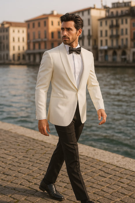$500 Reg price Gorgio  White or Ivory Jacket with Shawl Lapel 1 button on sale online deal Fashion Tuxedo For Men