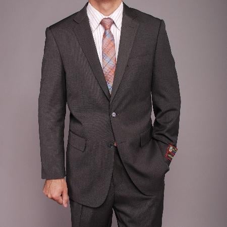 Slim Fit 2 Piece 2 Button Business Suit (Medium Gray) S-2PP main image 1