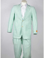 Men's Green seersucker ~ sear sucker 2 Button Suit