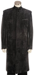 Men'S Fashionable Grey Long Zoot Suit 45'' Long Jacket EXTRA LONG JACKET Maxi Very Long