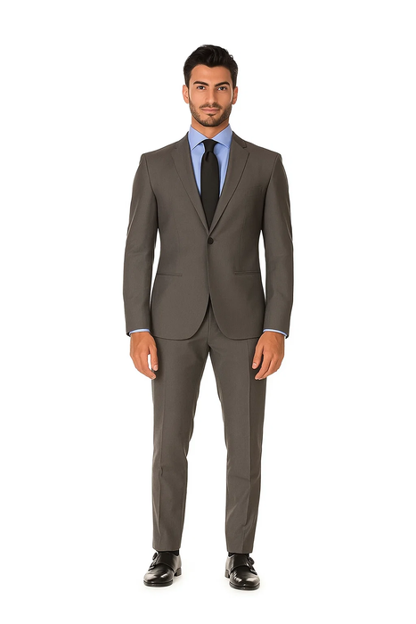 Grey Tweed 3-Piece Slim Fit Suit