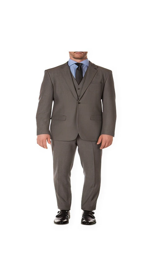 Grey Tweed 3-Piece Slim Fit Suit