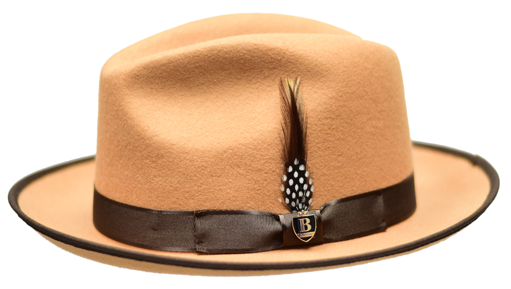 Bruno Capelo Hi Boi Collection Camel/Brown Fedora - M, L, XL